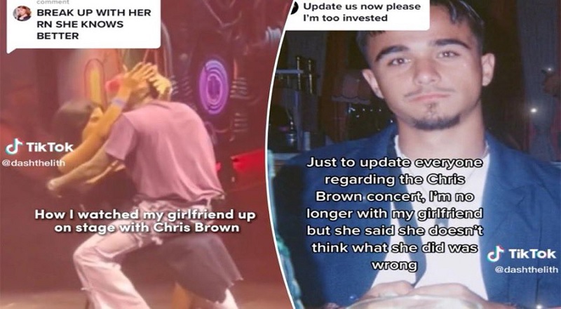 Man dumps girlfriend for grinding on Chris Brown during concert