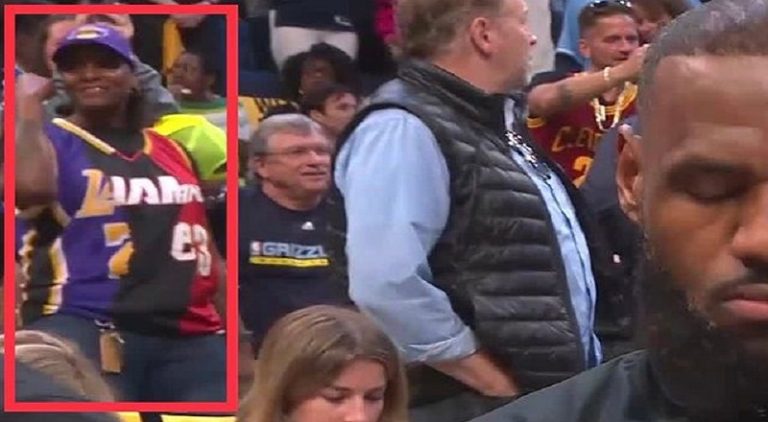 Fan wore LeBron James Lakers-Heat-Cavs blend jersey to Game 1