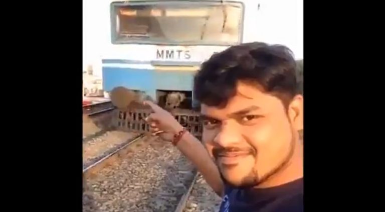 Man intentionally gets hit by a train trying to make a viral video