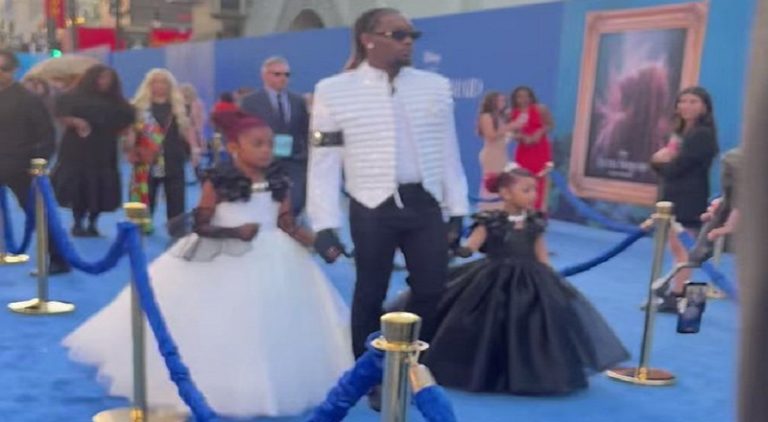 Offset walks The Little Mermaid red carpet with his daughters