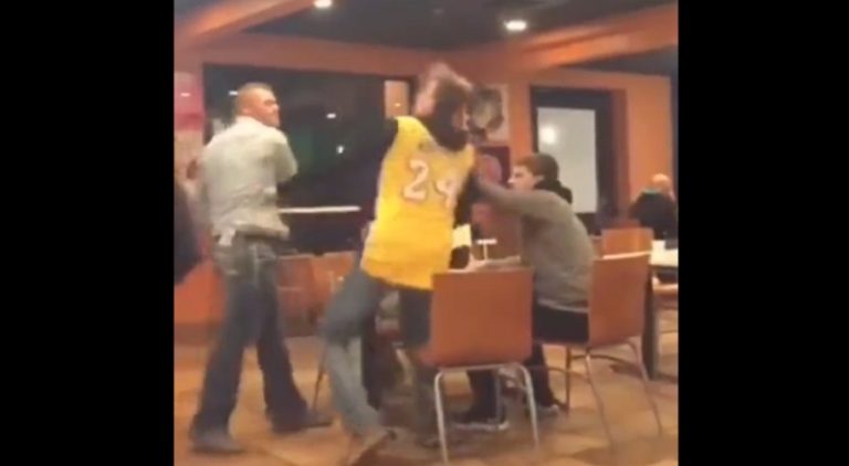 Young man provokes older man and gets beat up
