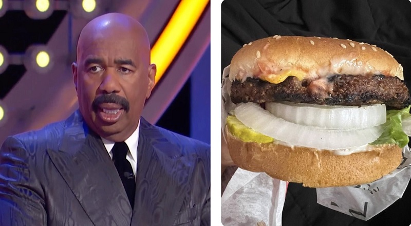 Steve Harvey speaks on cheeseburger that looks like him
