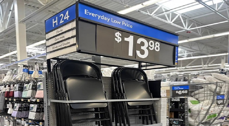 Walmart now has foldout chairs on sale with its own shelf