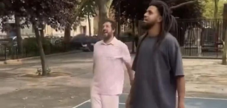 J. Cole and Adam Sandler spotted playing basketball in NYC 