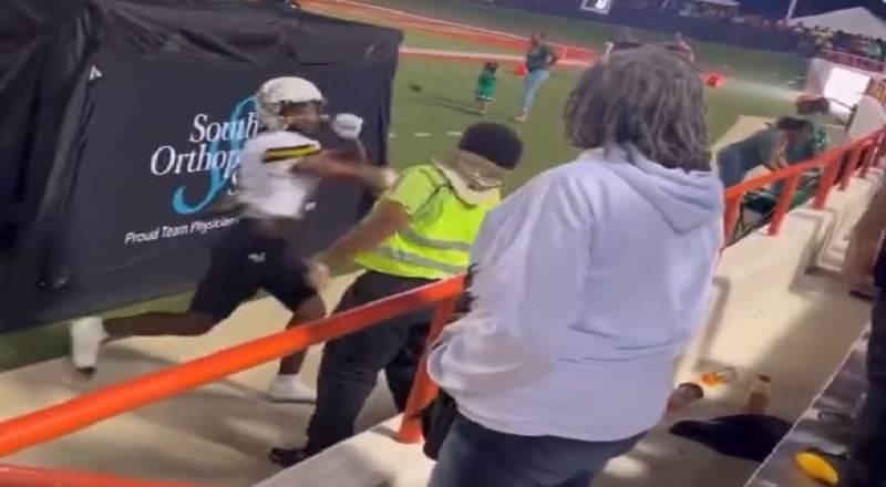 Alabama State University football player slaps referee in face