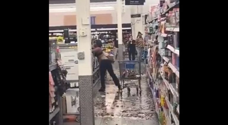 Angry woman smashes bottles of wine on Walmart floor