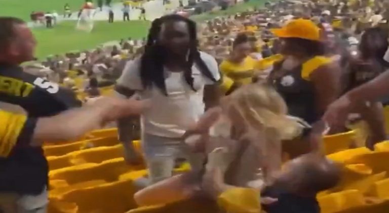 Man beats couple at football game after woman attacks him