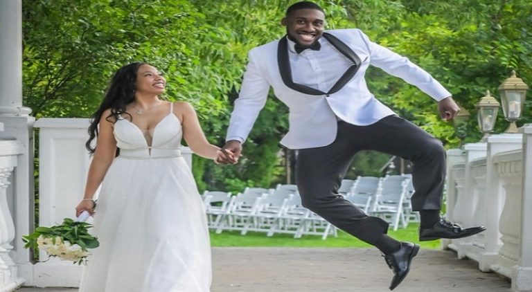 Man goes viral for his skip and jump in his wedding photo