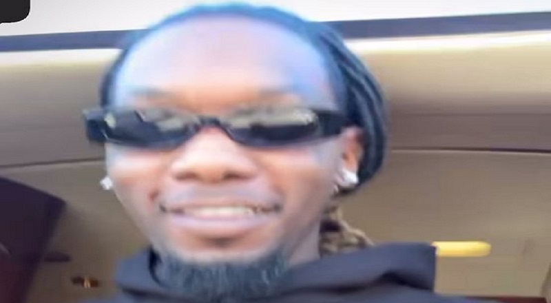 Offset laughs in front of a jet after Nicki's husband's threats