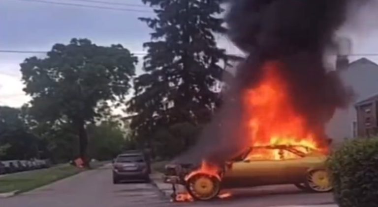 Angry girlfriend sets boyfriend's custom car on fire