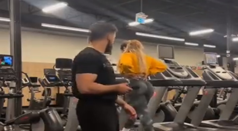 Man checks out woman's rear in gym and saw he was recorded