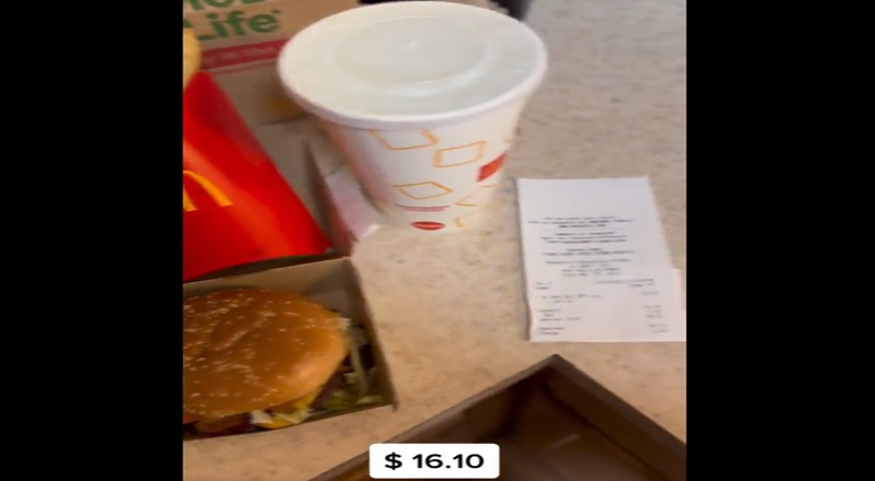 Man reveals he spent $16 on McDonalds meal