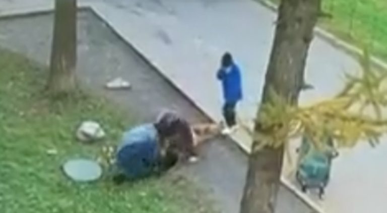 Mother and other woman pull son out of sewer after he fell in