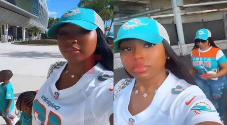 Yung Miami takes her kids to Dolphins game amidst Diddy drama