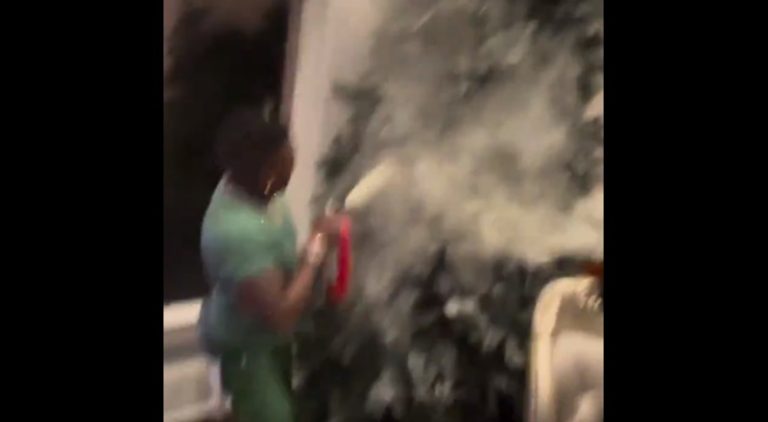 Boosie uses fire extinguisher to make his white Christmas tree