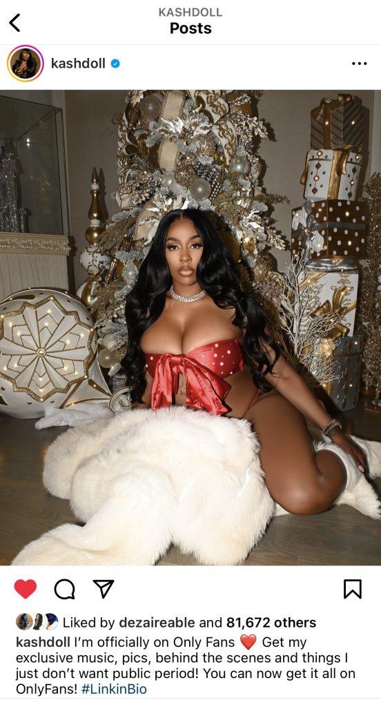 Kash Doll announces launch of her Only Fans account