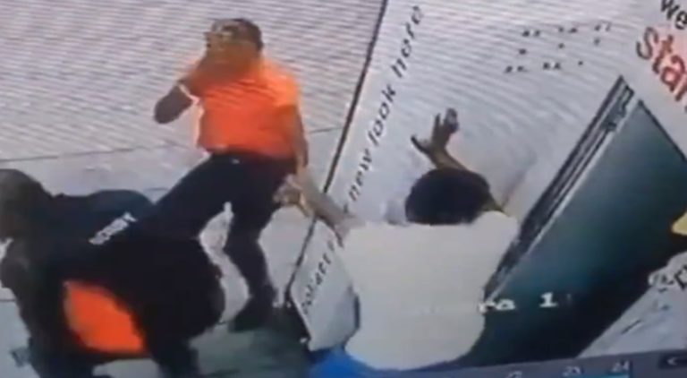 Shoplifter passes gas and it makes the security let him go
