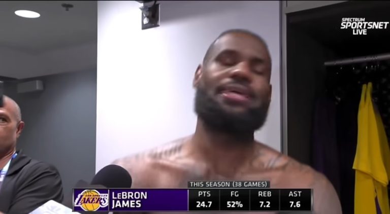 LeBron James distracted watching Bronny in postgame interview