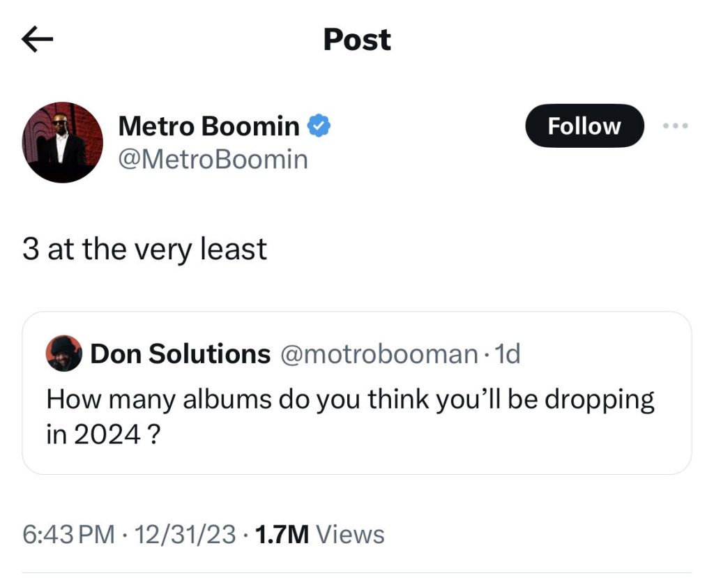 Metro Boomin plans to release at least three albums in 2024