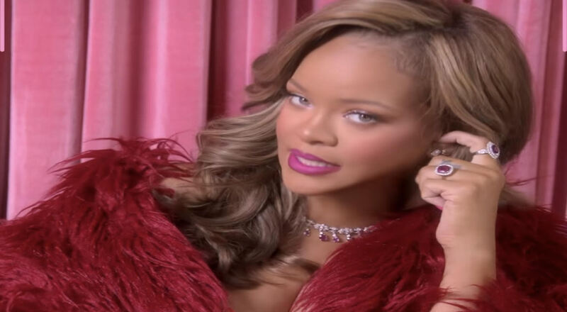 Rihanna models in Valentine's Day Savage X Fenty lingerie