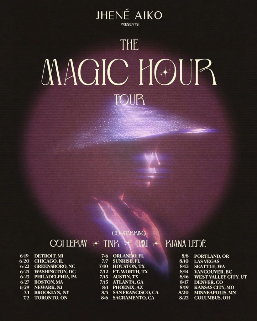Jhené Aiko announces “The Magic Hour Tour“