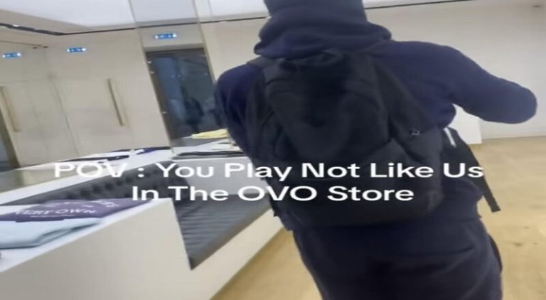 Kendrick Lamar fans play "Not Like Us" in Drake OVO store